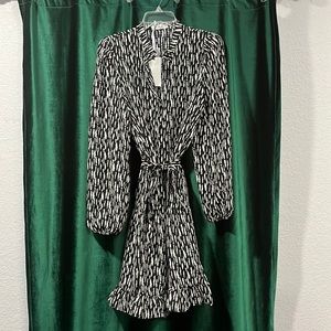 Black and white button down dress